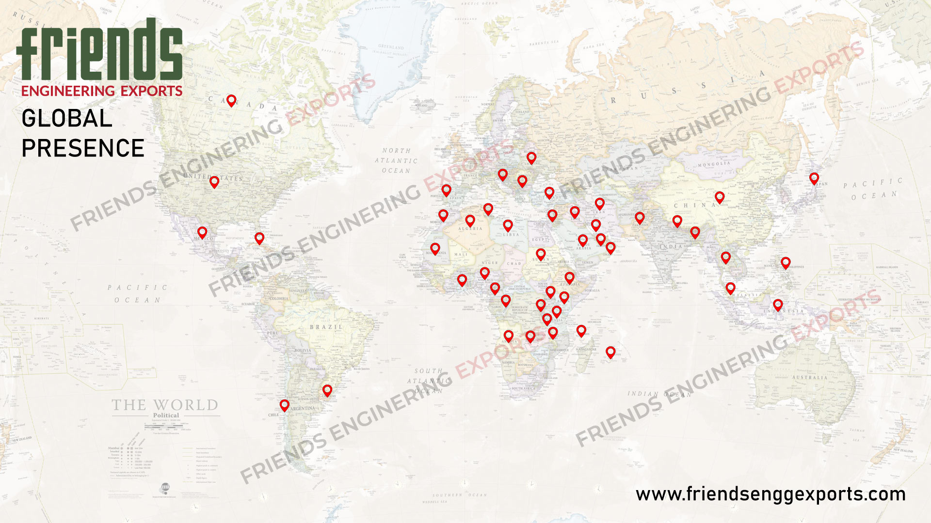 our export countries global Presence